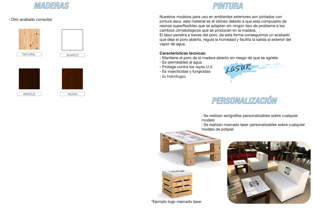 acabado madera mueble exterior